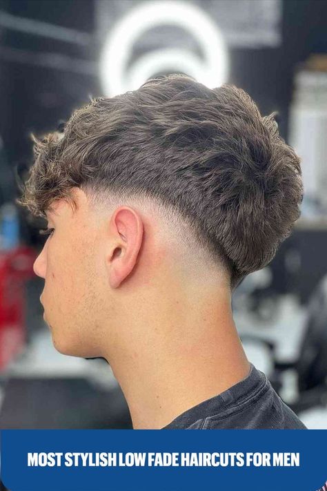 Casual Low Taper Fade for Men Low V Fade, Low Skin Taper, Low Fade Curly Hair, Fade Haircut Curly Hair, Low Taper Fade Haircut, Drop Fade Haircut, Curly Hair Fade, Edgars Haircut, Low Fade Haircut