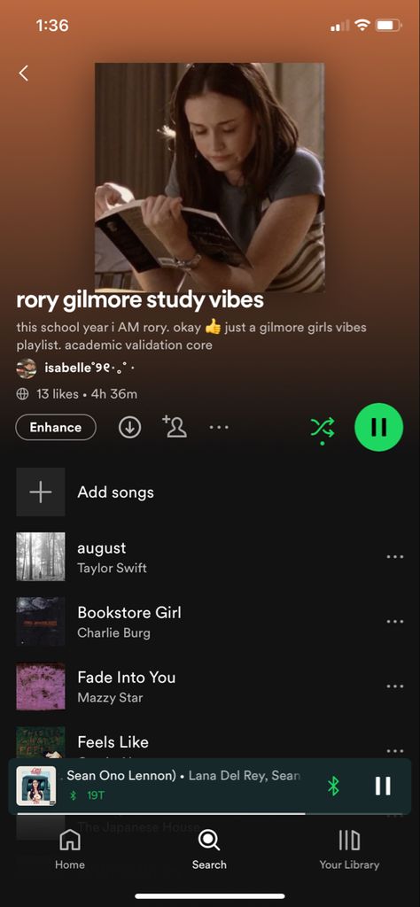 Rory Gilmore Study Vision Board, Rory Gilmore Playlist Songs, Study Songs Playlist Spotify, Romantizing School Playlist, How To Feel Like Rory Gilmore, How To Become Like Rory Gilmore, Rory Gilmore Homescreen, Best Study Playlist, Rory Gilmore Notion Template