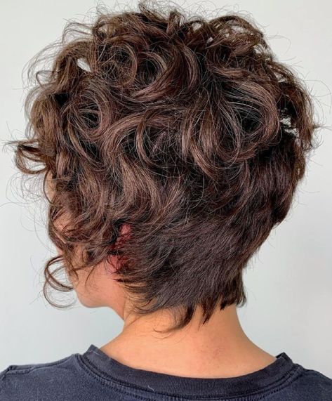 Pixie with Wispy Layers for Naturally Wavy Hair Corte Shaggy, Wispy Layers, Layered Pixie Cut, Shaggy Pixie Cuts, Pixie Haircut Ideas, Shaggy Pixie, Curly Pixie Hairstyles, Layered Pixie, Curly Pixie Haircuts