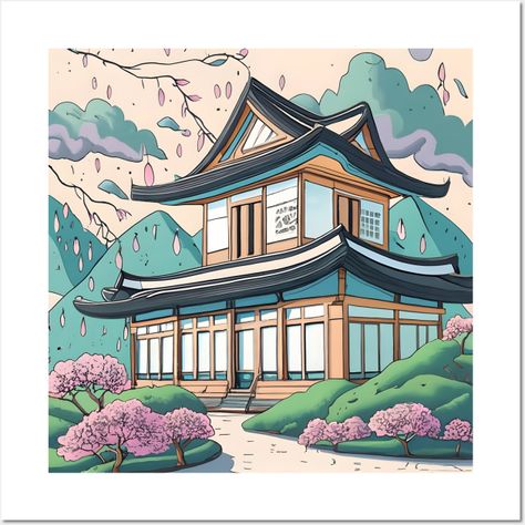 Old Traditional Korean house Hanok, minimalistic ink drawing -- Choose from our vast selection of art prints and posters to match with your desired size to make the perfect print or poster. Pick your favorite: Movies, TV Shows, Art, and so much more! Available in mini, small, medium, large, and extra-large depending on the design. For men, women, and children. Perfect for decoration. Korean Hanok House Drawing, Hanok House Drawing, Korean Traditional House Drawing, Japan House Drawing, Hanok House Korean Traditional, Korea Art Draw, Japan Homes, Traditional Korean Art, Korean Posters