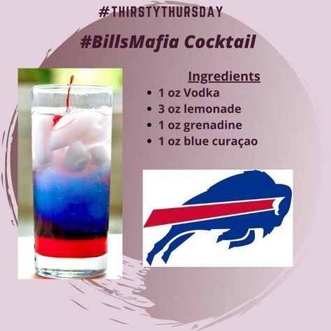 Super Bowl Drinks, Buffalo Bills Stuff, Buffalo Bills Game, Go Bills, Cooking For Dummies, Alcoholic Punch Recipes, Buffalo Recipe, Bills Mafia, Party Drinks Alcohol