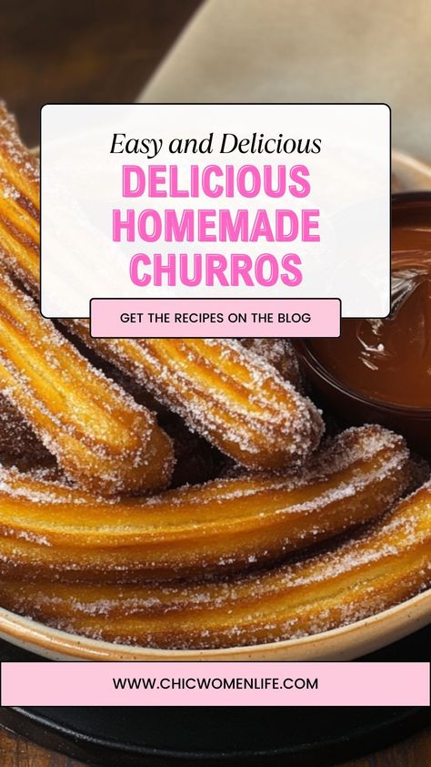 Irresistible Homemade Churros Making Churros, Homemade Churros Recipe, Dessert Quotes, Fried Pastry, Spanish Street, Homemade Churros, Churros Recipe, Strawberry Sauce, Fried Dough