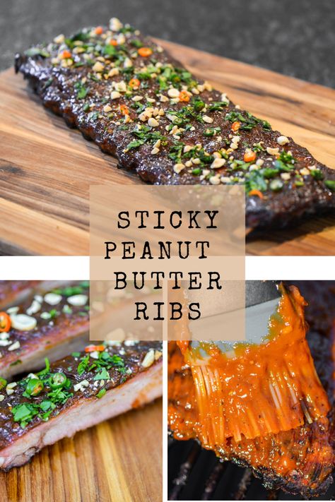 Sticky Ribs, American Barbecue, Birds Eye Chili, Thai Peanut, Butter Rice, Ribs Recipe, Spicy Sauce, Roasted Peanuts, Rib Recipes