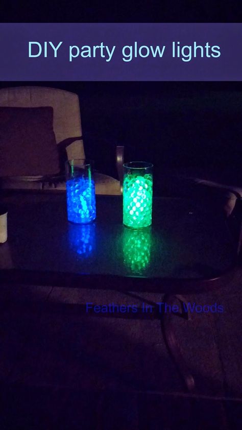 Graduation party lights with Orbeez and glowsticks. Also, Plant Orbeez around your plants to keep the roots watered. They were originally created for this purpose!~RMK Glow Stick Jars, Glow Stick Wedding, Glow Jars, Glow Stick Party, Discovery Bottles, Mystery Parties, Teen Party Games, Gross Motor Activities, Glow Stick