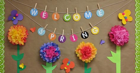 Winter temperatures have a way of making you excited for spring and summer. Getting the classroom ready for spring is easy with a little preparation and inspiration. Check out these cute ideas for a spring themed learning space or classroom door. Classroom Decor Ideas for Spring You might not have the time to make … Flower Bulletin Boards, Spring Classroom Decorations, Classroom Door Ideas, Spring Classroom Door, Summer Door Decorations, Spring Door Decoration, Spring Bulletin, Spring Classroom, School Doors