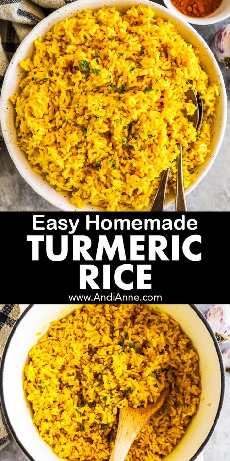 Tumeric Basmati Rice Recipes, Easy Jasmine Rice Recipes, Tumeric Rice Recipe, Turmeric Brown Rice, Turmeric Rice Recipe, Pancreatic Diet, Tumeric Rice, White Jasmine Rice, Garlic Rice Recipes