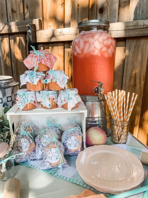 Sweet As A Peach First Birthday, One Sweet Peach Birthday, Sweet As A Peach Birthday, Peach Party Decorations, Wedding Cake Peach, Peach Birthday, Peach Cookies, Sweet As A Peach, Peach Baby Shower