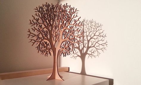 Laser Cut Tree Designs - Creative ... 1st September, Laser Cut Wood Crafts, 3d Tree, Fake Trees, Farmhouse Decoration, Wood Panels, Wooden Tree, Tree Sculpture, Wood Tree