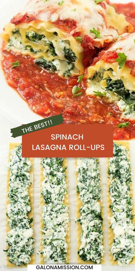 Chicken Spinach Lasagna Rolls, Spinach Roll Up Lasagna, Spinach Lasagna Roll Ups Recipe, Rolled Lasagna, Spinach Lasagna Roll Ups, Easy Spinach Lasagna, Spinach Lasagna Rolls, Spinach Rolls, Lasagna Roll Ups