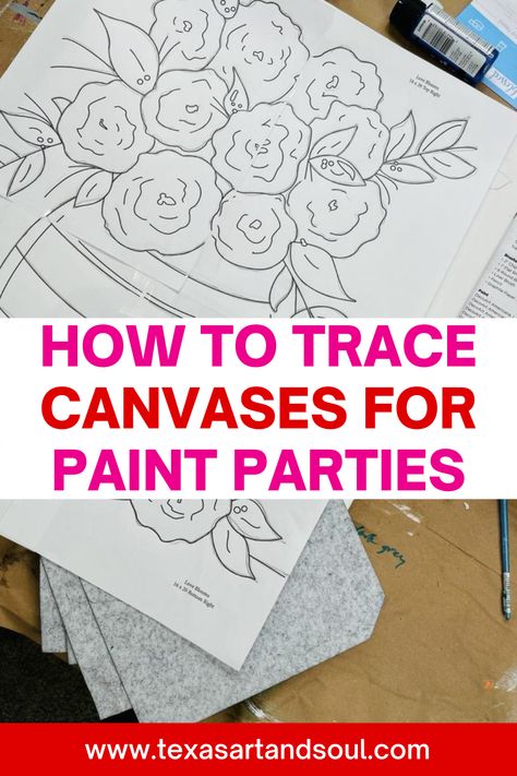 Guided Canvas Painting, How To Make Your Own Canvas For Painting, Paint Party Tutorials Step By Step, Diy Painting Canvas Party, At Home Paint Night Ideas Easy, Sup And Paint Ideas, Paint And Puff Party, Painting Ideas On Canvas Templates, Paint Party Set Up Ideas