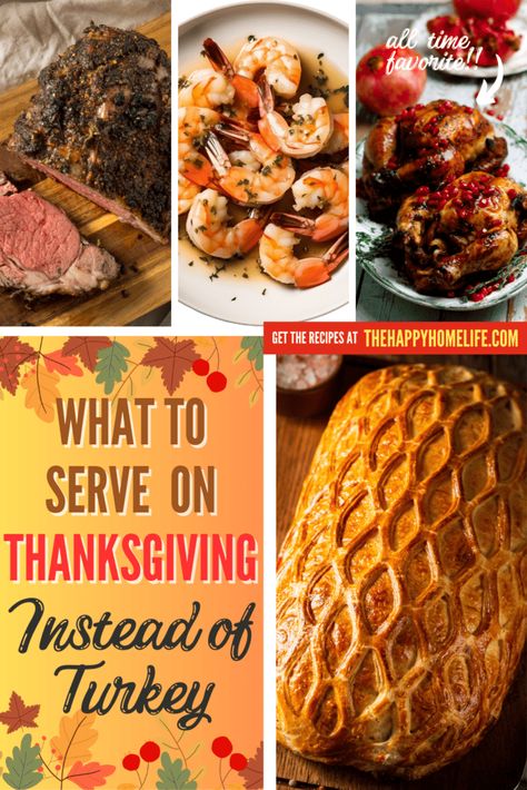 Discover delicious alternatives to turkey for your Thanksgiving feast. Explore these main course ideas that will delight your guests and elevate your holiday meal. Thanksgiving Dinner Nontraditional, Thanksgiving Menu Nontraditional, Thanksgiving Entrees Not Turkey, Thanksgiving Entree Ideas, Alternative To Turkey For Thanksgiving, Christmas Dinner Ideas Not Turkey, Thanksgiving Alternatives To Turkey, Thanksgiving Not Turkey, Alternate Thanksgiving Meals