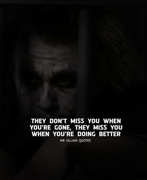 The Joker on Instagram: “Comment "BETTER" letter by letter For​ more Motivational and Realistic Quotes Follow 🃏@mr_villain_quotes Follow 🃏@mr_villain_quotes…” Psycopathe Quotes, Joker Villain, Heath Ledger Joker Quotes, Arley Queen, Villain Quotes, Realistic Quotes, Twisted Quotes, Realist Quotes, Villain Quote