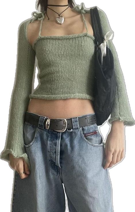 Knit Aesthetic Outfit, Knit Top Aesthetic, Knitting Machine Top, Knit Clothes Patterns, Knit Fashion Knitwear Inspiration, Bolero Sleeves, Knitted Top Outfit, Knitted Outfits, Knit Bolero