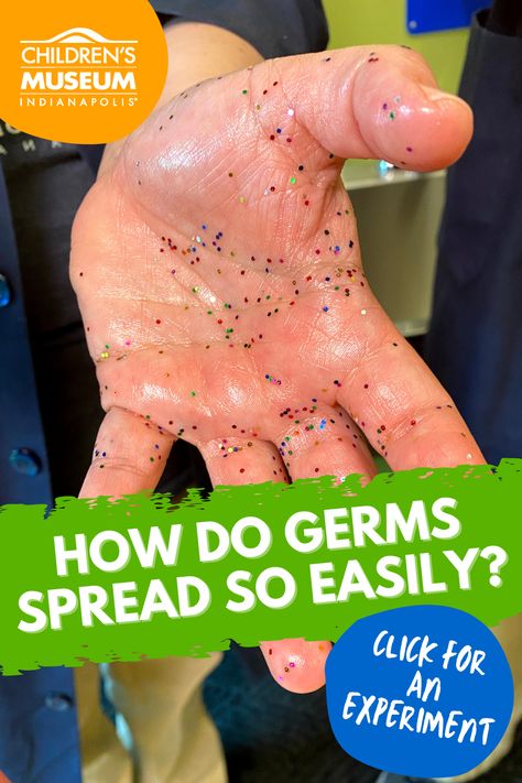 Glitter Germ Experiment, Germs Experiment For Kids, Germs Sensory Bin, Germ Lessons For Preschool, Handwashing Activities For Kids, Germ Crafts, Germs Lessons, Preschool Science Experiments, Germs Activities