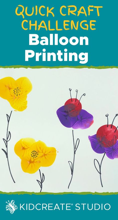 Balloon Painting Canvases, Paint With Balloons, Balloon Printing, Balloon Painting, Quick Crafts, Balloon Flowers, Printed Balloons, Middle School Art, Art Party