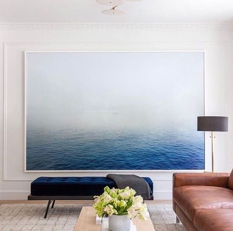 Stylish Wall Decor, Big Wall Art, Wall Decor Ideas, Living Room Decor Modern, Cheap Decor, Large Painting, Large Art, Home Improvement Projects, Home Look