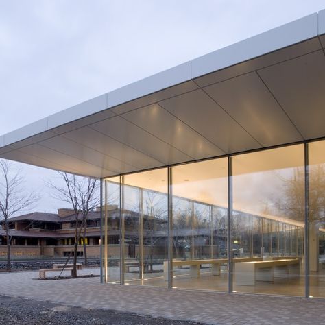 Minimal House Exterior, Darwin Martin House, Steel Architecture, Construction Images, Strong Men, Canopy Architecture, Pavilion Architecture, Martin House, Concrete Architecture