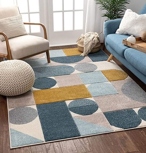 Geometric Box, Affordable Area Rugs, Modern Rug Design, Mid Century Modern Living, Ideas Hogar, Mid Century Modern Living Room, Well Woven, Plywood Furniture, Interior Modern