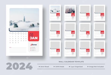 Premium PSD | 2024 wall calendar template wall calendar planner Calender 2024 Designs, Graphic Design Calendar, Calendar Design Layout, Wall Calender, Wall Calendar Design, Modern Calendar, 달력 디자인, Graphic Design Humor, Design Humor