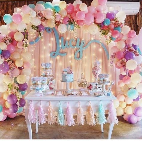 Pretty Pastel Balloon Arch Wisteria Garland, Cloud Party, Wisteria Vine, 16 Balloons, Pastel Balloons, Unicorn Baby Shower, Hanging Flower, Butterfly Party, Ceremony Wedding