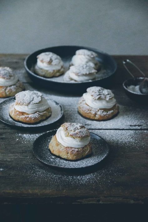 February Treats, Swedish Semlor, Scandinavian Desserts, Plant Based Food, Vegan Pastries, Baking Bowl, Nordic Kitchen, Scandinavian Food, Almond Paste