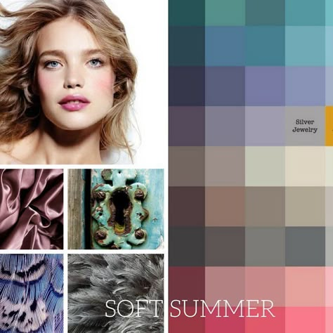 Soft Summer Fashion, Soft Summer Wardrobe, Color Analysis Summer, Muted Summer, Light Summer Color Palette, Soft Summer Palette, Soft Summer Color Palette, Color Seasons, Zyla Colors