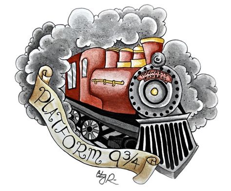 Hogwarts Express Hogwarts Express Drawing, Train Watercolor, Flash Illustration, Harry Potter Train, Harry Potter Sketch, Harry Potter Journal, Hogwarts Express Train, Appliqué Patterns, Cumpleaños Harry Potter