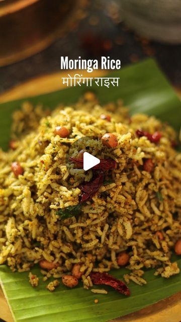 Malvika Hada Kumar | Recipe Developer on Instagram: "Moringa Rice 🍃🪴, is a great way to include moringa in your diet.

And if you love tamarind rice or lemon rice, then you will love this one too. It is also a great Lunch box recipe, that can be packed with yogurt and a side of salad.😍

This recipe needs a moringa podi, that you can prepare beforehand and store, so that this rice comes together in under 15 minutes.😊

Also, this is also a great way to use up your leftover rice. Actually this one tastes better when made with leftover rice. So try it and let me know how you liked it.❤️

Ingredients -
For moringa podi -
1 tsp oil
3-4 cloves garlic
2-3 dry red chilies 
Small piece of tamarind 
2 tbsp chana dal
2 tbsp urad dal
1 tsp cumin seeds
1 tsp pepper
1 tbsp coriander seeds
1 tsp sesam Easy Indian Lunch Recipes Vegetarian, Easy Rice Recipes Vegetarian, Leftover Rice Recipes Indian, Rice Recipes Indian, Tamarind Rice, Vegetarian Rice Recipes, Moringa Recipes, Leftover Rice Recipes, Lunch Box Recipe