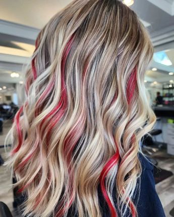 40 Red And Blonde Hair Color Ideas Trending In 2024 Blonde With Burgundy, Bright Red And Blonde Hair Color, Blonde With Burgundy Underneath, Blonde Hair With Red Streaks, Brown Hair With Blonde And Red Highlight, Blonde Hair Red Underneath, Burgundy And Blonde Hair, Blonde With Red Lowlights Hair, Blonde Hair With Red Highlights