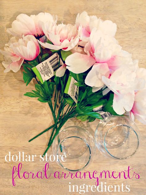 Faux Flower Arrangements Diy, Fake Flower Arrangements Diy, Flower Centerpieces Diy, Artificial Flower Centerpieces, Dollar Tree Flowers, Fake Flower Arrangements, Small Flower Arrangements, Small Centerpieces, Artificial Floral Arrangements