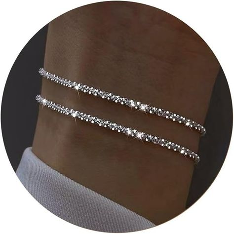 Amazon.com: Picuzzy Silver Bracelets for Women, Dainty Layered Waterproof Bracelet for Women Trendy Adjustable Bracelets Stackable Sparkle Glitter Chain Bracelet Cute Gifts for Women Girls: Clothing, Shoes & Jewelry Girls Silver Bracelet, Waterproof Bracelet, Silver Bracelet For Women, Bracelet Cute, Stackable Jewelry, Silver Bracelets For Women, Stackable Bracelets, Sparkles Glitter, Bracelets For Women