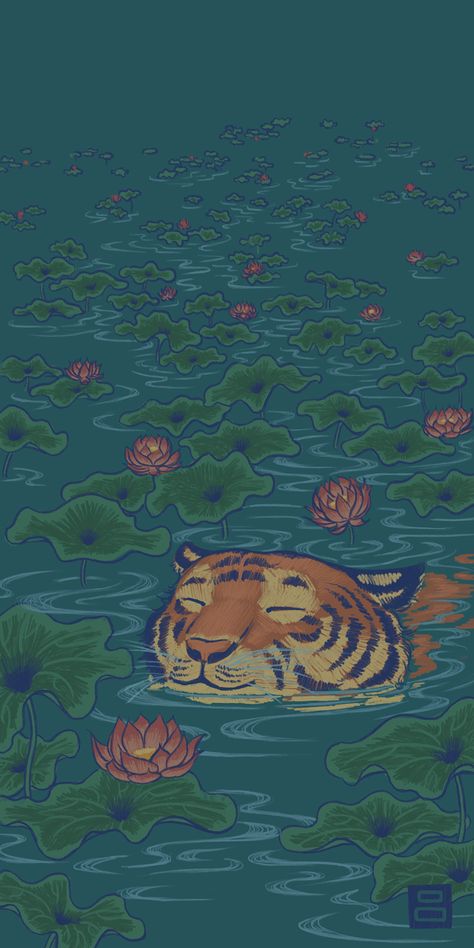 Water Tiger, Digital Art Procreate, Tiger Wallpaper, Art Procreate, Red Packet, Tiger Art, Cool Wallpapers Art, Procreate Brushes, Pretty Wallpaper Iphone