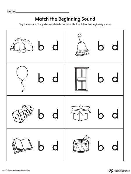 Letter B And D Worksheets, Lower Letter Worksheet, B And D Worksheets Free, Lowercase B And D, B Or D Worksheet, B And D Confusion Worksheets, B Vs D Worksheet, Letter B Activities For Kindergarten, Sound Matching Activities