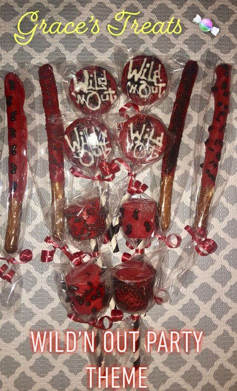 Wild And Out Theme Party, Wild N Out Party Theme, Kid Parties, Chocolate Covered Treats, Oreo Pops, Marshmallow Pops, Birthday Party For Teens, Cardio Workouts, Birthday Gift Baskets