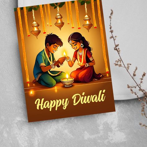 Happy Diwali Greetings, Diwali Festival Drawing, Greetings Postcard, Diwali Greeting Cards, Indian Boy, Diwali Greetings, Diwali Festival, Lighting Lamps, Diy Crafts For Home Decor