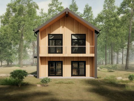 Small house plans Simple Cabin Build, Cabin Plans With Loft 3 Bedroom, Loft Cabin Ideas, Tiny House 3 Bedroom Floor Plans, 2 Story Cabin Floor Plans, Small Cabins With Loft, Bridal Cabin, Board And Batten Cottage, Wood Cabin Exterior