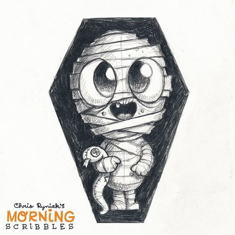 Mummy kid! ☠️⚰️ #morningscribbles #spookyscribbles | Flickr Morning Scribbles, Chris Ryniak, Cute Monsters Drawings, Halloween Doodles, Monster Drawing, Halloween Rocks, Halloween Drawings, Cute Monsters, Creative Drawing