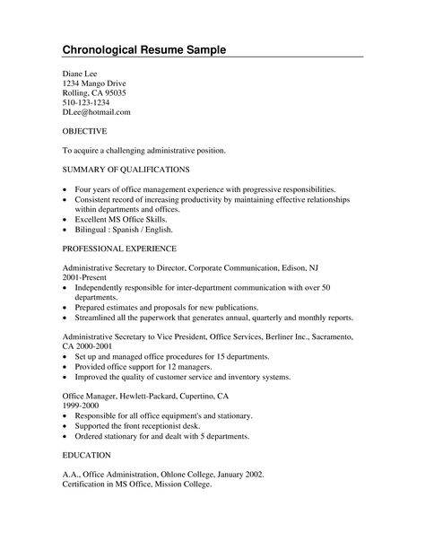 Chronological Resume - How to draft a chronological Resume? Download this chronological Resume template now! College Student Resume, Resume Summary Statement, Chronological Resume Template, College Resume Template, Resume Summary Examples, College Resume, Resume No Experience, Resume Advice, Chronological Resume