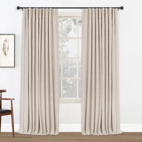 Wade Logan® Birglinde Blackout Curtains Linen Textured 100% Blackout Drapes for Bedroom Living Room Curtains Clip Ring | Wayfair Curtains Living Room Indian Style, Curtains Living Room Apartment, Long Curtains Living Room, Blue Curtains Living Room, Cozy Condo, Apartment Curtains, Curtains Linen, Curtains Living Room Modern, Drapes For Bedroom