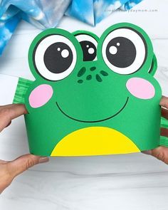 Diy Frog Headband, Frog Making Craft, Cricket Crafts For Preschoolers, Frog Headband Craft, Elementary School Activity Ideas, Frog Activity Preschool, Frog Crafts For Adults, Animal Headbands Craft For Kids, Frog Mask For Kids