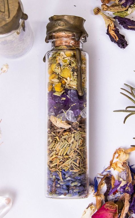 Witch Blended Spell Jar | Sweet Dreams-Aether-Tragic Beautiful Full Moon Water, Witches Jar, Improve Your Memory, Moon Water, Magic Herbs, Spell Jar, Valerian Root, Mini Jars, Your Person