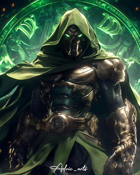 RDJ as Doctor Doom 💚 Follow @advic_arts for more amazing concepts 🔥🔥 . . Like ❤️ / Share ➡️ / comment 💬 . Help me reach 1k 🎯 . . 🏷️ #doctordoom #rdj #robertdowneyjr #tonystark #drdoom #midjourney #aiart #marvel #marvelcomics #doctordoomcosplay Doctor Doom, Doctor Doom Marvel, Robert Downey Jr, Tony Stark, Marvel Comics, Marvel, Art