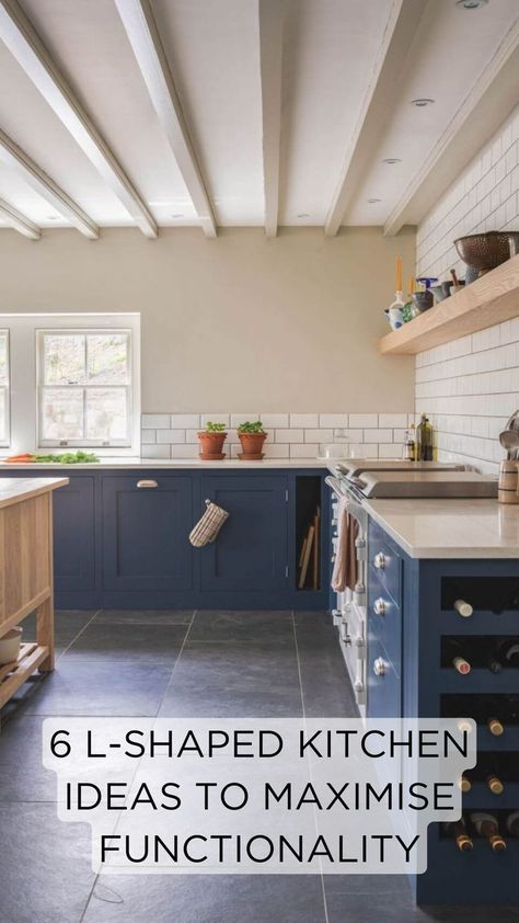 L-shaped Country Kitchen Small L Shaped Kitchen With Island Ideas, L Shape Kitchen Small, L Shape Kitchen Diner, Kitchen In L Shape, Kitchen Configuration Layout, Kitchen L Shape Design, Large L Shaped Kitchen, Small L Shaped Kitchen Layout, L Shaped Kitchens