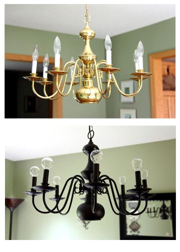 Painted chandelier ! Spray Painted! Chandelier Spray, Spray Painted Chandelier, Chandelier Redo, Brass Lights, Painted Chandelier, Chandelier Makeover, Chandelier Farmhouse, Diy Dining Room, Diy Budget