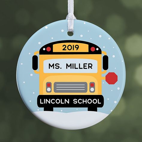 Coach Holiday Gifts, Cricut Ornaments, Bus Driver Appreciation, Retirement Party Favors, Staff Appreciation Gifts, Bus Driver Gifts, Silhouette Cameo Crafts, Glitter Ball, Teacher Signs