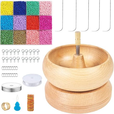 Amazon.com: Bead Spinner Bowl with 5 Beading Needles, Spin Beading Bowl for Jewelry Making, Waist Bead Spinner with Seed Bead Kit, Stringing Bead Loader Holder : Arts, Crafts & Sewing Bracelet Spinner, Clay Bead Spinner, Log Crafts, Bead Spinner, Wood Log Crafts, Pottery Molds, Bead Bowl, Line Jewelry, Beading Tools