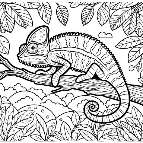 chameleon on tree branch coloring pages chameleon animal coloring pages free coloring pages Chameleon Coloring Page, Kids Christmas Coloring Pages, Flower Coloring Sheets, Elephant Coloring Page, Chameleon Color, Horse Coloring Pages, Color Pages, Free Adult Coloring Pages, Pokemon Coloring Pages