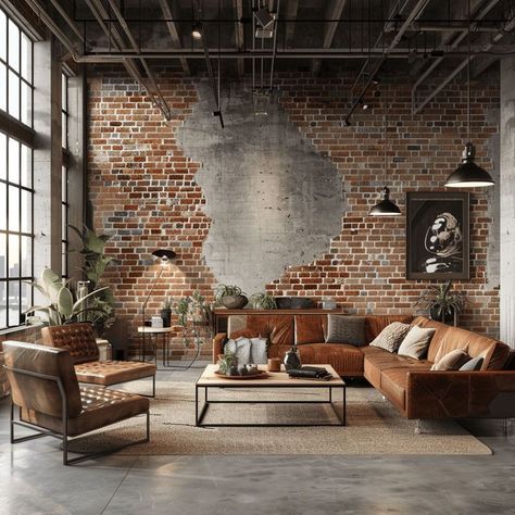 Industrial Chic Living Room Design Eclectic Industrial Decor, Industrial Interior Design Living Room, Industrial Chic Living Room, Industrial Living Room Ideas, Industrial Backdrop, Vintage Lighting Fixtures, Industrial Living Room Furniture, Chic Living Room Design, Industrial Decor Living Room