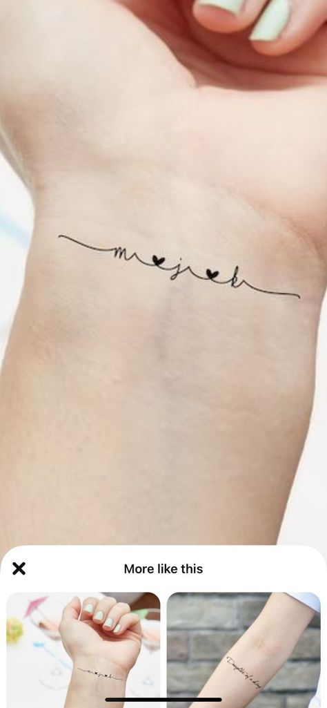 Delicate Family Tattoos For Women, Four Daughters Tattoo, Intertwined Initials Tattoo, Tatoo Ideas Of Your Kids, Delicate Family Tattoo, Simple Tattoos For Children Mom, Tattoo Ideas Female For Family, 4 Sons Tattoo For Mom, Subtle Wrist Tattoos For Women