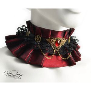 Red Steampunk, Gothic Style Fashion, Steampunk Choker, Gothic Type, Gothic Mode, Gothic Outfits, Gothic Style, Gothic Jewelry, Steampunk Fashion